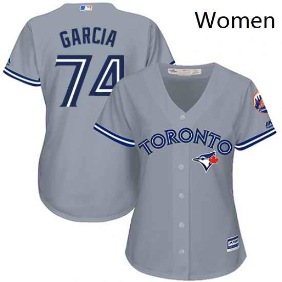 Womens Majestic Toronto Blue Jays 74 Jaime Garcia Replica Grey Road MLB Jersey